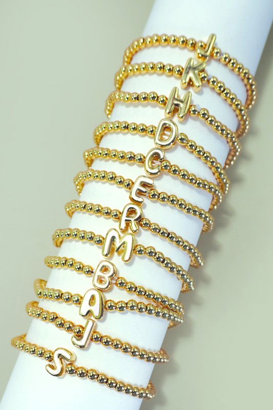 Intial Bubble Bead Bracelet