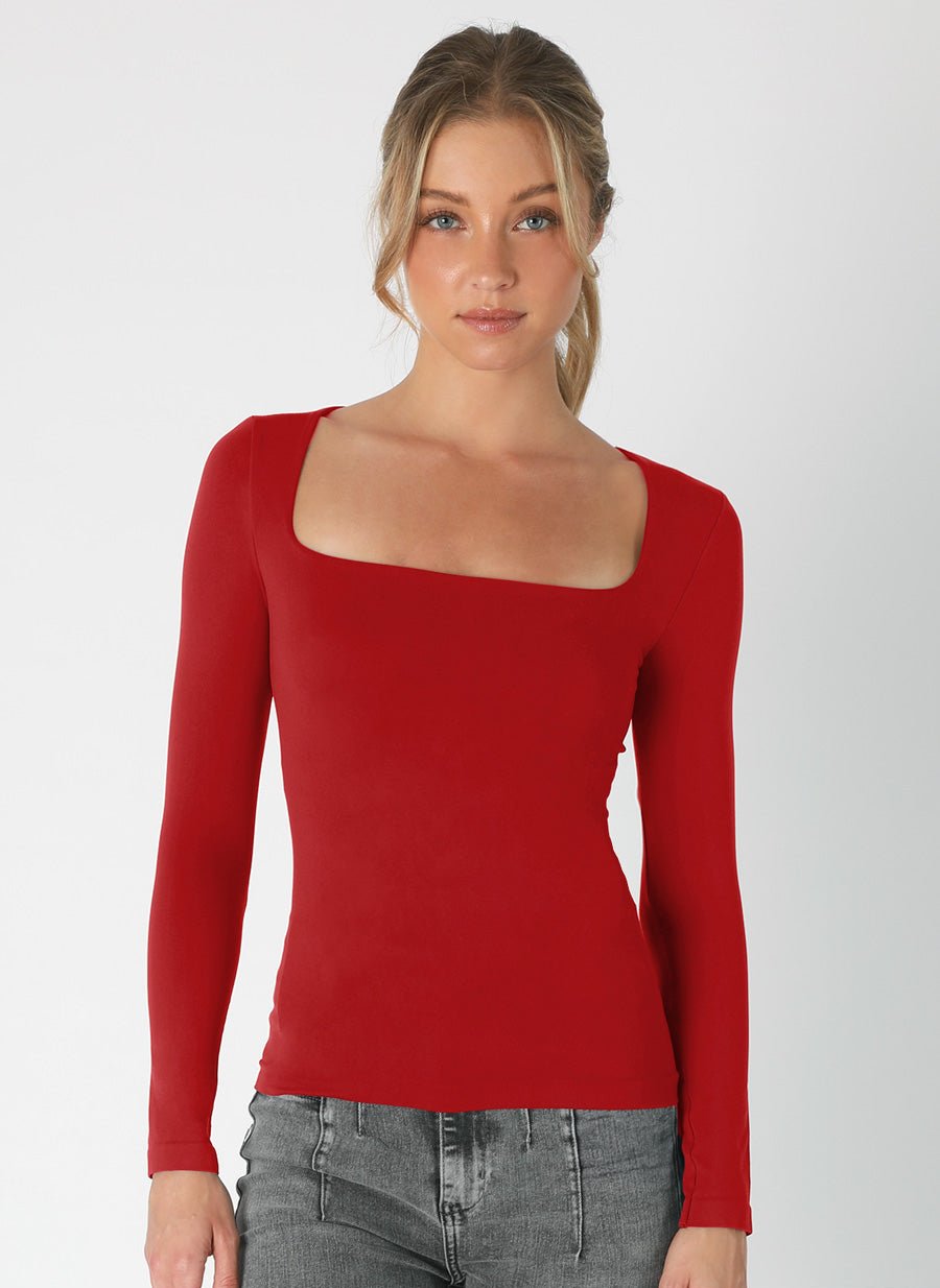 Mia Square Neck Long Sleeve